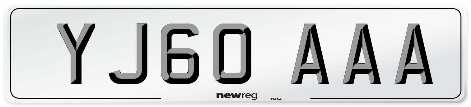 YJ60 AAA Number Plate from New Reg
